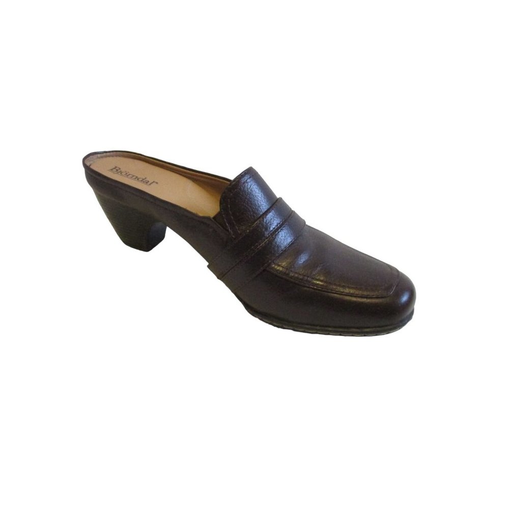 *Bjorndal Chestnut Brown 'GENA' MaryJane Slide Clog Mules